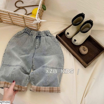 QT5292 QUẦN JEANS ỐNG KẺ CARO BT