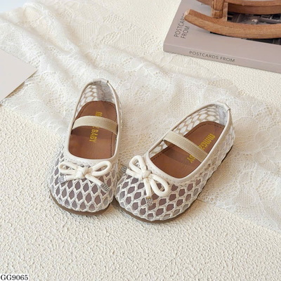 GG9065 GIÀY BÚP BÊ ĐAN LƯỚI NƠ BG