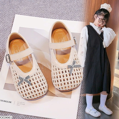 GG9061 SANDAL ĐAN LỖ GẮN NƠ BG