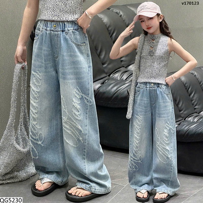 QG5230 QUẦN JEAN SUÔNG CHO BÉ GÁI
