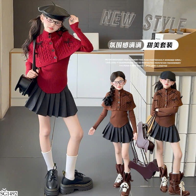 SG1492 SET ÁO LEN NƠ MIX CV XẾP LY