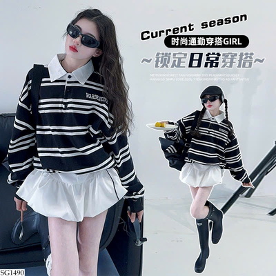 SG1490 SET ÁO POLO KẺ MIX CV BG