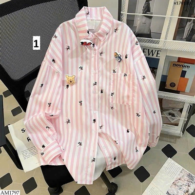 AM1797 ÁO SƠ MI KẺ MICKEY