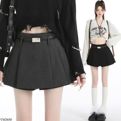 VM3650 CHÂN VÁY NGẮN XẾP LY LƯNG CAO