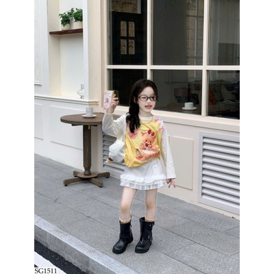 SG1511 SET ÁO PHỐI CHÂN VÁYCHO BÉ GÁI