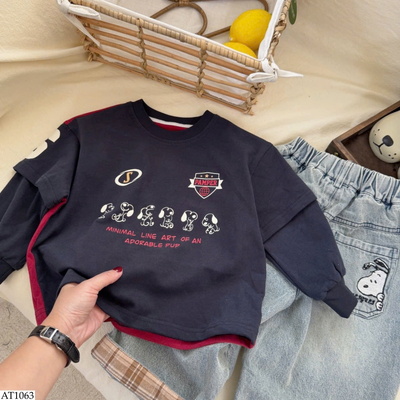 AT1063 ÁO PHỐI MÀU 2 MẶT CHO BT