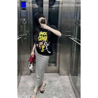 VN2001.01 SET ÁO COTTON + CHÂN VÁY TĂM