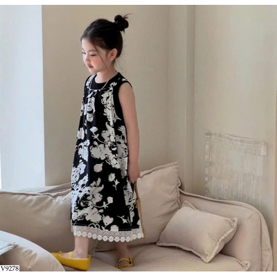 V9278 SET ÁO VÁY HỌA TIẾT HỌA BG