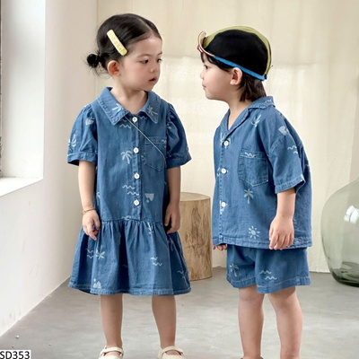 SD353 SET ĐÔI DENIM CHO BÉ