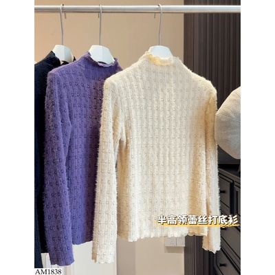 AM1838 ÁO NỮ MIX REN CỔ CAO ANNA