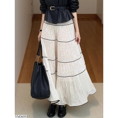 VM3655 CHÂN VÁY REN TẦNG DÂY RÚT ANNA