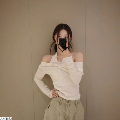 AM1853 ÁO DỆT KIM CỔ YẾM 