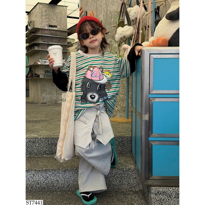 ST7441 SET ÁO KẺ CÚN MIX QUẦN SUÔNG