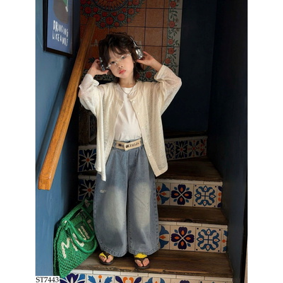 ST7443 SET ÁO CARDIGAN MỎNG MIX QUẦN JEAN BT