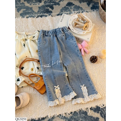 QG5251 QUẦN JEAN LOE GẤU REN BG