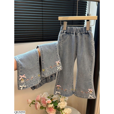 QG5255 QUẦN JEAN LOE THÊU BG