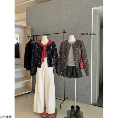 AM1865 ÁO CARDIGAN LEN CHẤM BI W.G.W.E