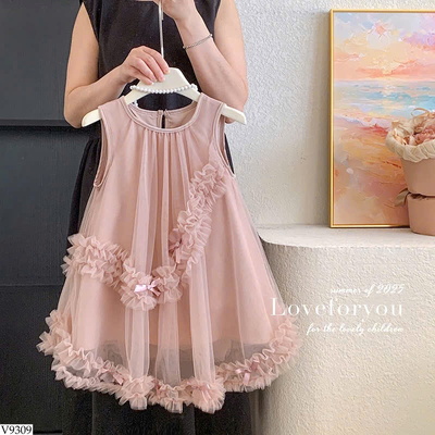 V9309 VÁY CÔNG CHÚA BÈO NƠ