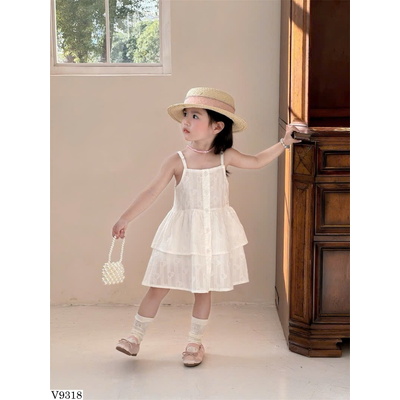V9318 VÁY 2 DÂY TRẮNG BÈO BG