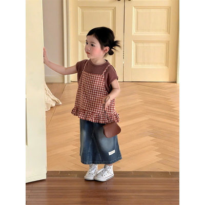 SG1570 SET 3 MÓN ÁO KẺ CARO MIX QUẦN JEANS BG