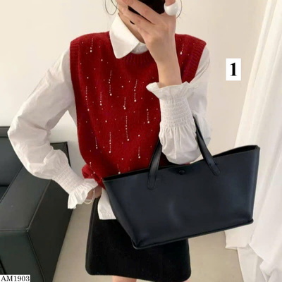 AM1903 ÁO GILE ĐÍNH HẠT NỮ