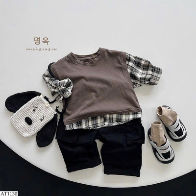 AT1130 ÁO SÁT NÁCH PHỐI GIẢ SƠ MI CHO BÉ