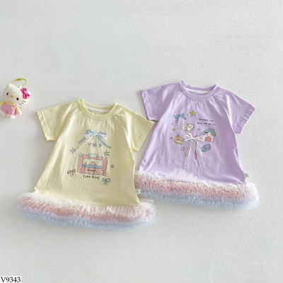 V9343 VÁY HOẠT HÌNH CỘC TAY BG 