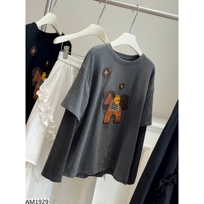 AM1929 ÁO HỌA TIẾT NGỰA GIẢ 2 MẢNH CHO NỮ ANNA