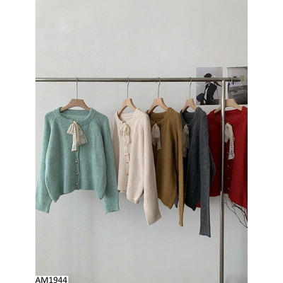 AM1944 ÁO LEN CARDIGAN NƠ NỮ