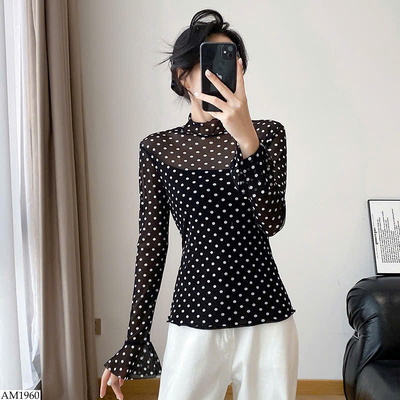 AM1960 ÁO THUN CHẤM BI CHO NỮ