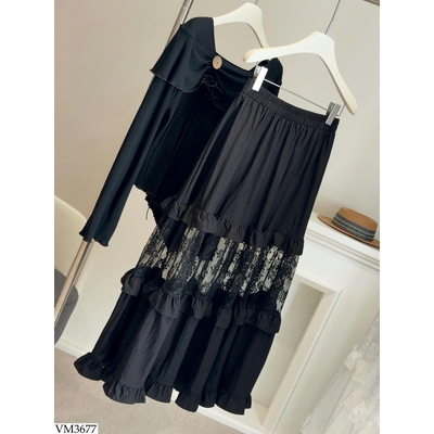 VM3677 CHÂN VÁY PHỐI REN ANNA