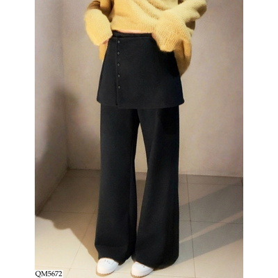 QM5672 QUẦN ỐNG LOE THIẾT KẾ VẠT VÁY ANNA