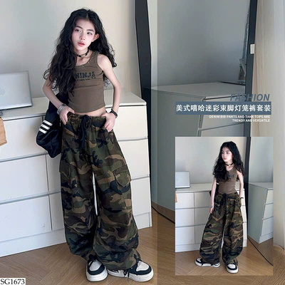 SG1673 SET ÁO CROPTOP MIX QUẦN RẰN RI BG