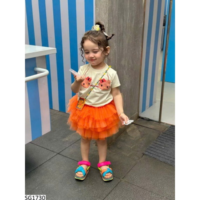 SG1730 SET ÁO KITTY MIX CHÂN VÁY VOAN CHO BÉ