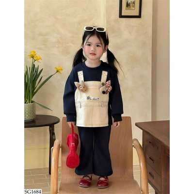 SG1684 SET ÁO NỈ YẾM MIX QUẦN LOE BG
