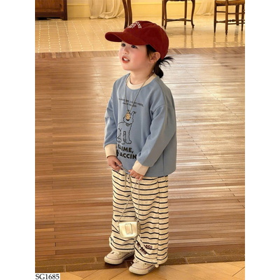 SG1685 SET ÁO CÚN MIX QUẦN KẺ BG