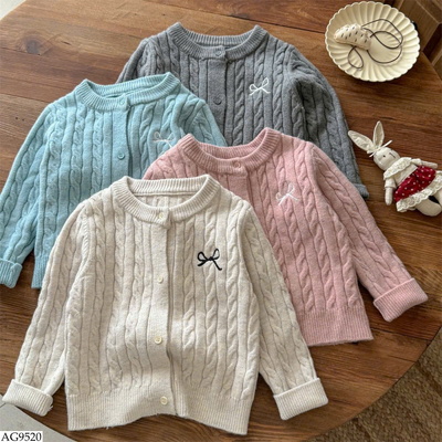 AG9520 ÁO CARDIGAN LEN THÊU NƠ BG