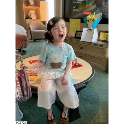 SG1726 SET ÁO PHÔNG MIX QUẦN TRẮNG BG