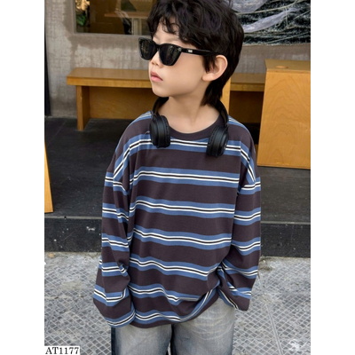 AT1177 ÁO THUN DÀI TAY KẺ SỌC NGANG BT