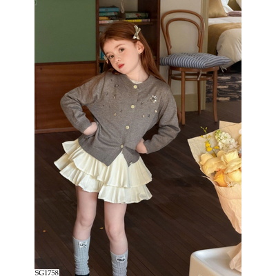 SG1758 ÁO CARDIGAN PHỐI CHÂN VÁY CHO BÉ