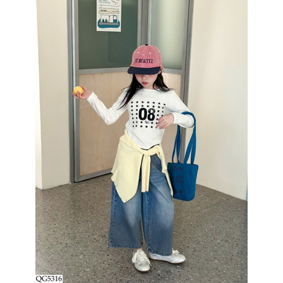 QG5316 QUẦN JEAN SUÔNG CHO BÉ GÁI