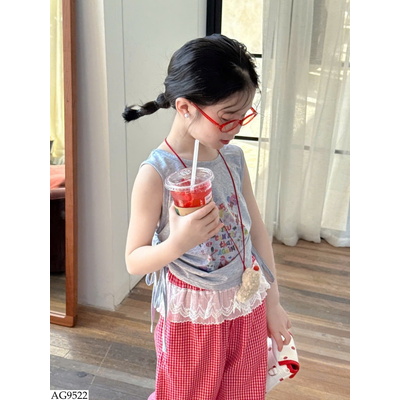 AG9522 ÁO SÁT NÁCH HỌA TIẾT RÚT EO BG