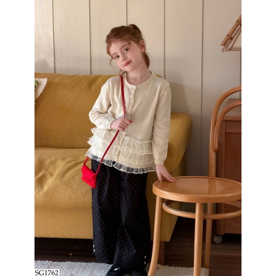 SG1762 SET ÁO CARDIGAN MIX QUẦN CHẤM BI BG