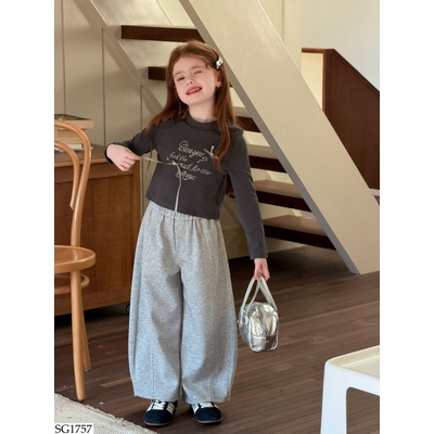 SG1757 SET ÁO NƠ MIX QUẦN NỈ SUÔNG BG