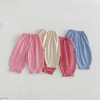 QG5323 QUẦN KẺ CHO BÉ GÁI