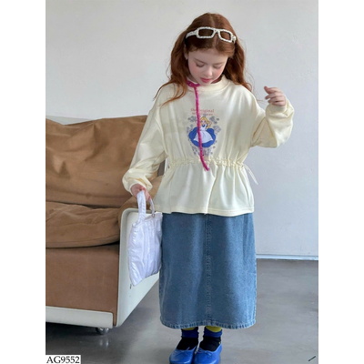 AG9552 ÁO NỈ CÔNG CHÚA RÚT EO BG