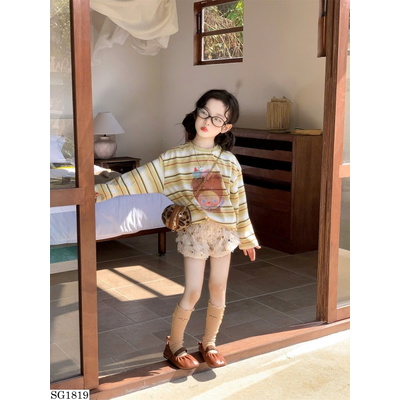 SG1819 SET ÁO KẺ SỌC MIX QUẦN SHORT BG