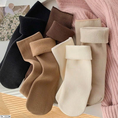 TC2228 SET 5 ĐÔI TẤT LÓT NHUNG CHO NỮ