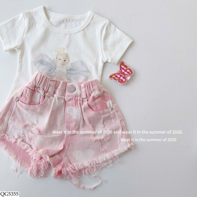 QG5355 QUẦN SHORT JEAN RÁCH BG