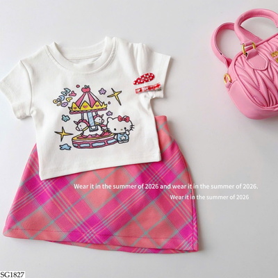 SG1827 SET ÁO KITTY MIX CV KẺ BG